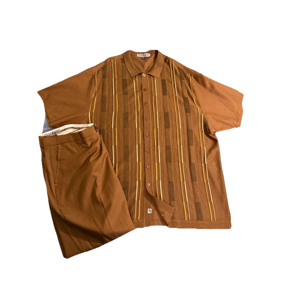 Michael Irvin Playmaker Mens 5XL, 46/30 Matching 2pc Shirt & Pants Set Stretch